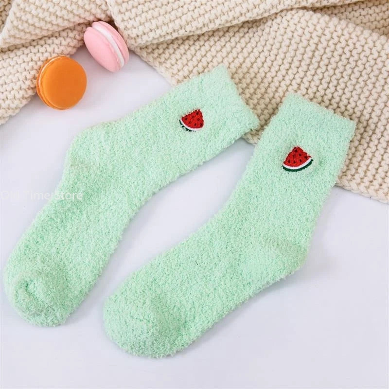 Fruit Socks Fluffy Warm