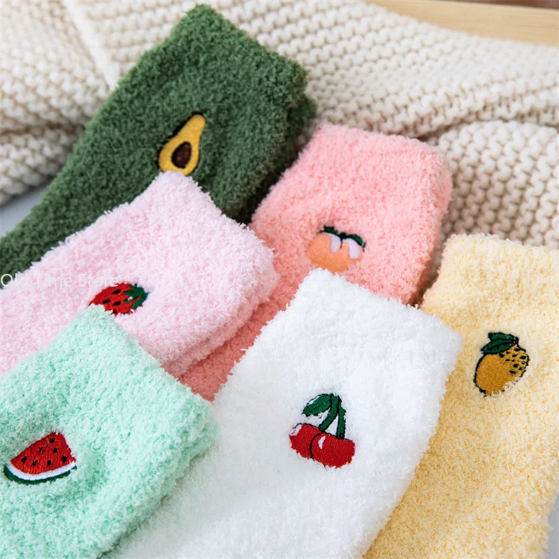 Fruit Socks Fluffy Warm